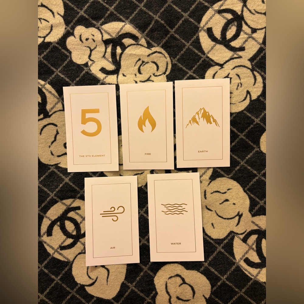 Chanel N 5. Rare decorative cards The Fifth Elements 5 piece set. New condition.